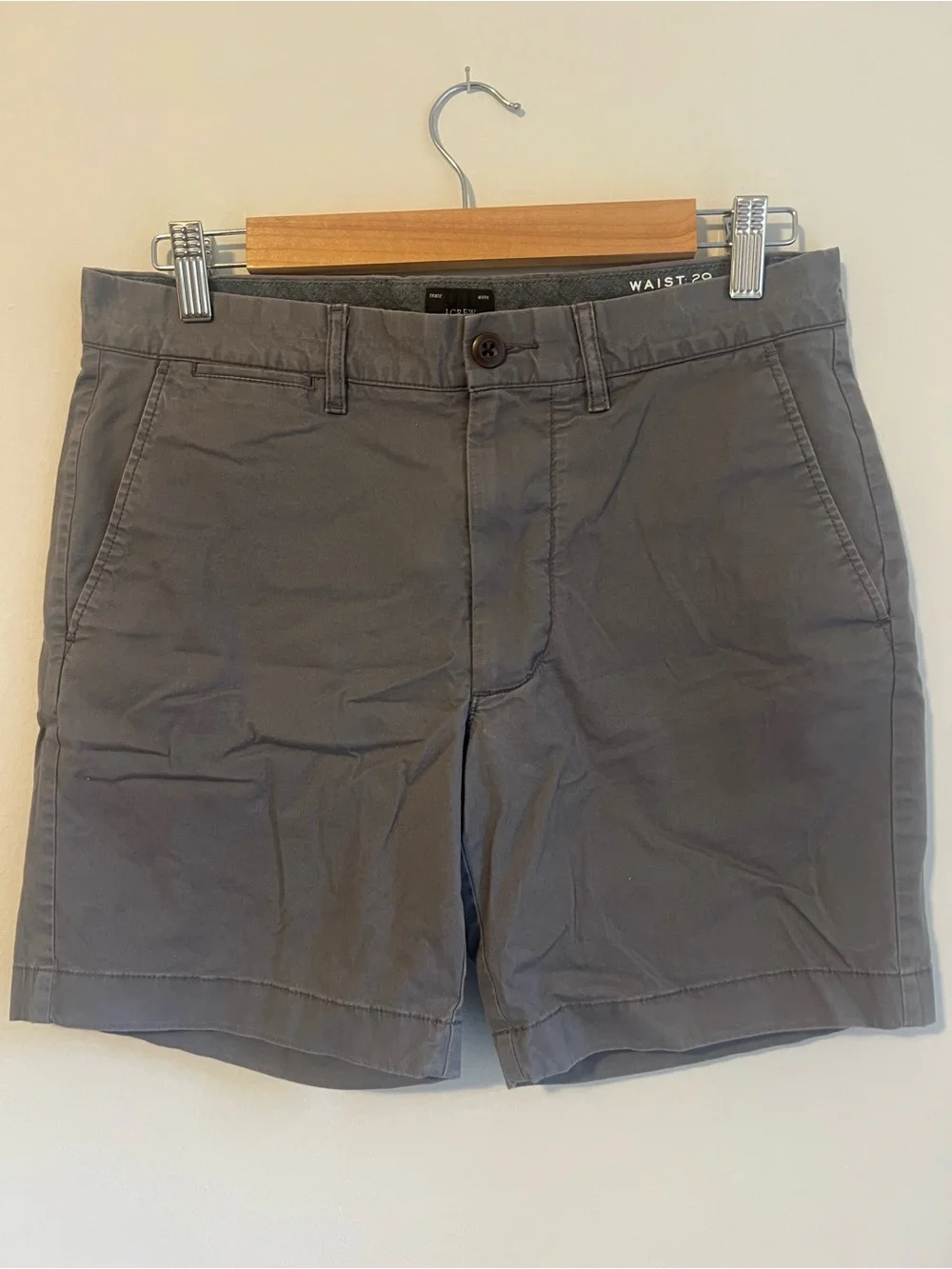 J. Crew Men's Slate Gray Flat-Front Cotton Shorts